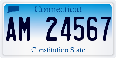 CT license plate AM24567