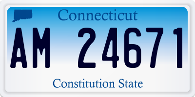 CT license plate AM24671