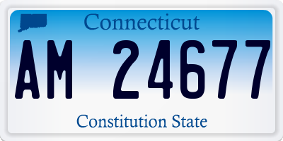 CT license plate AM24677