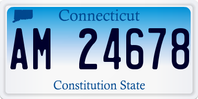 CT license plate AM24678