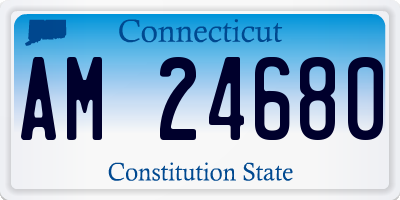 CT license plate AM24680