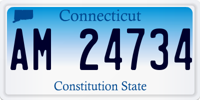 CT license plate AM24734