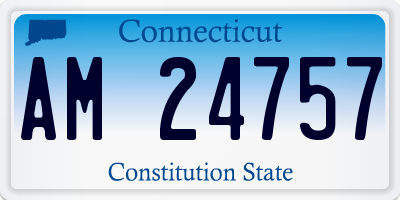 CT license plate AM24757