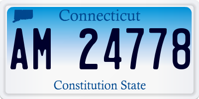 CT license plate AM24778