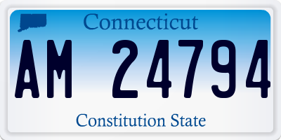 CT license plate AM24794