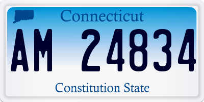 CT license plate AM24834
