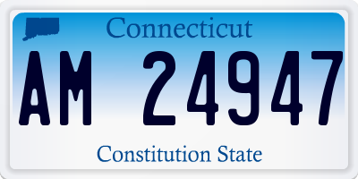 CT license plate AM24947