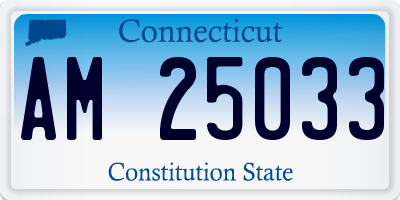 CT license plate AM25033