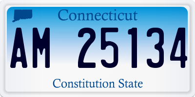 CT license plate AM25134