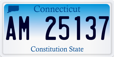 CT license plate AM25137