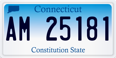 CT license plate AM25181