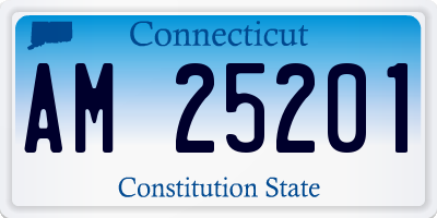 CT license plate AM25201