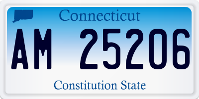 CT license plate AM25206