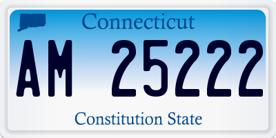 CT license plate AM25222