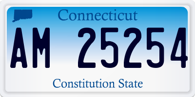 CT license plate AM25254