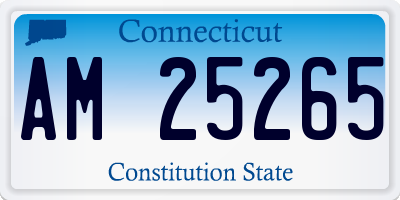 CT license plate AM25265