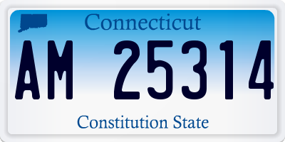 CT license plate AM25314