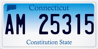 CT license plate AM25315