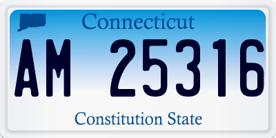 CT license plate AM25316