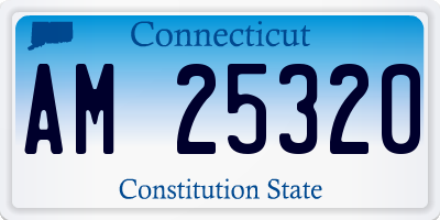 CT license plate AM25320