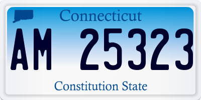 CT license plate AM25323