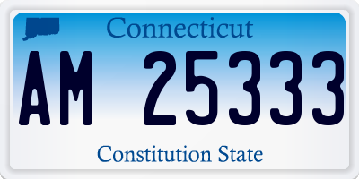 CT license plate AM25333