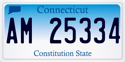 CT license plate AM25334