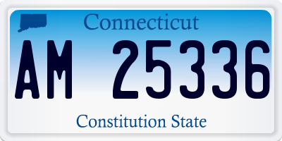 CT license plate AM25336