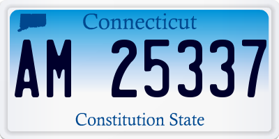 CT license plate AM25337