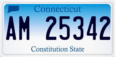 CT license plate AM25342