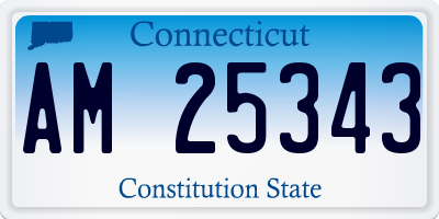 CT license plate AM25343