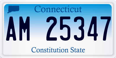 CT license plate AM25347