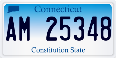 CT license plate AM25348