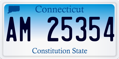 CT license plate AM25354