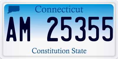 CT license plate AM25355