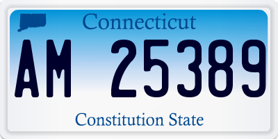 CT license plate AM25389