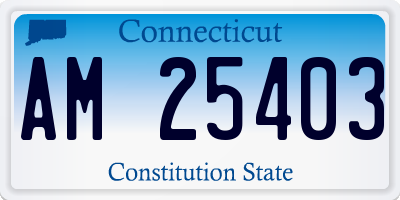 CT license plate AM25403
