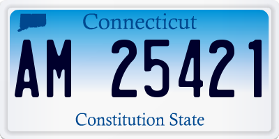 CT license plate AM25421
