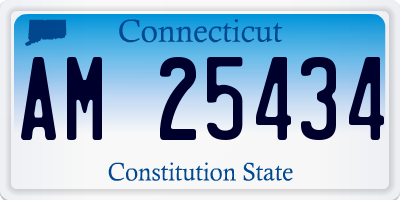 CT license plate AM25434