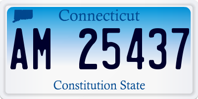 CT license plate AM25437