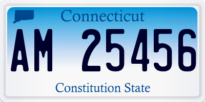 CT license plate AM25456