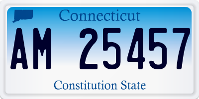 CT license plate AM25457