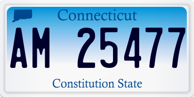 CT license plate AM25477