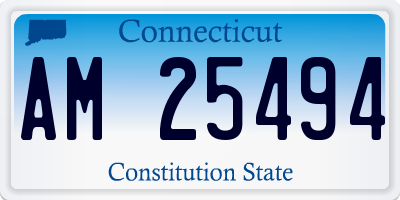 CT license plate AM25494