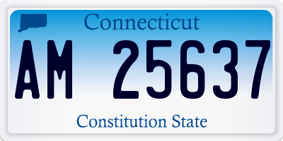 CT license plate AM25637