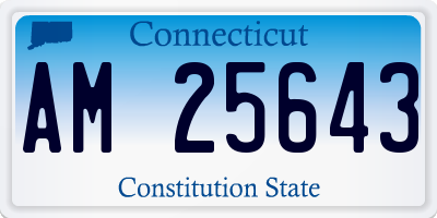 CT license plate AM25643