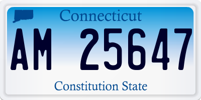 CT license plate AM25647
