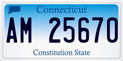 CT license plate AM25670