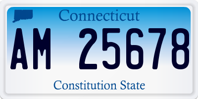 CT license plate AM25678