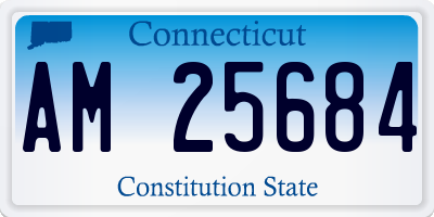 CT license plate AM25684